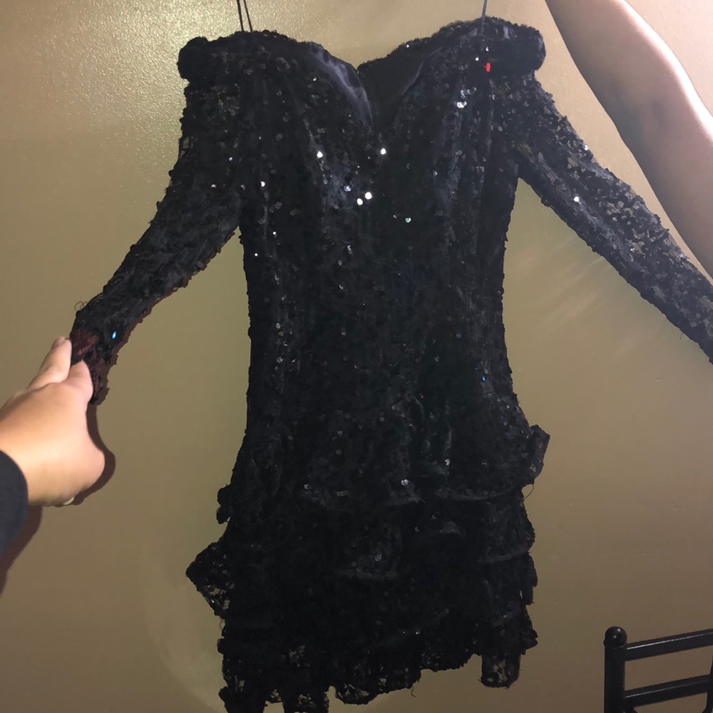 Size 4 elegant black sequin dress.